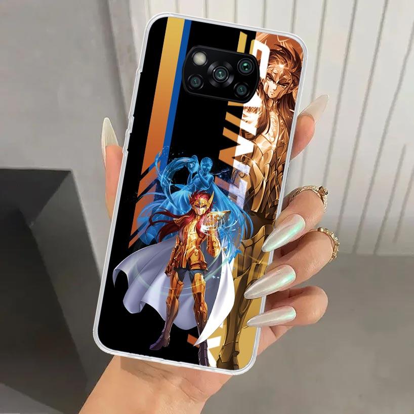 Anime Saint Seiya Phone Case for Xiaomi Poco X7 X6 X5 X4 X3 Nfc F7 Ultra F6 F5 Pro F4 GT F3 M6 M5S M4 M3 Soft Print Shell X7 X6