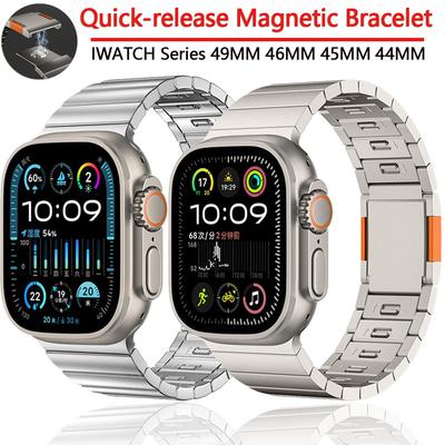 Metal Magnetic Clasp Strap for Apple Watch Band 49mm 46mm 45mm 44mm 42mm Quick-release Wristband iWatch Ultra 10 9 8 7 6 5 SE 3