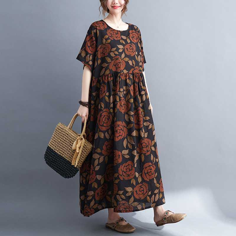 

Женское длинное платье для отдыха One size чёрный