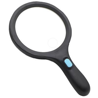 138mm Large Lens Handheld Illuminated Magnifying Glass 1.8x 5x With 12 Led Lights Low Vision Reading Aid Magnifier For Elderly And Inspection