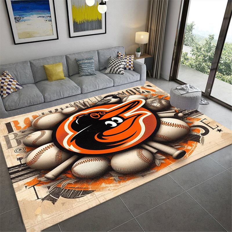 Baltimore Orioles Logo Carpet Rug for Living Room Bedroom Home Sofa Decoration,Kids Play Non-slip Floor Mat