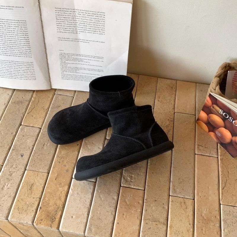 Women's Korean-Style Fashion Soft-Sole Winter Warm Fleece-Lined Snow Boots with Fleece Lining, Slip-Resistant Casual Sports Snow Boots