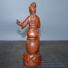 Chinesische, aus Buchsbaumholz geschnitzte, schöne Frauenstatue – Holzskulptur zur Dekoration des Hauses