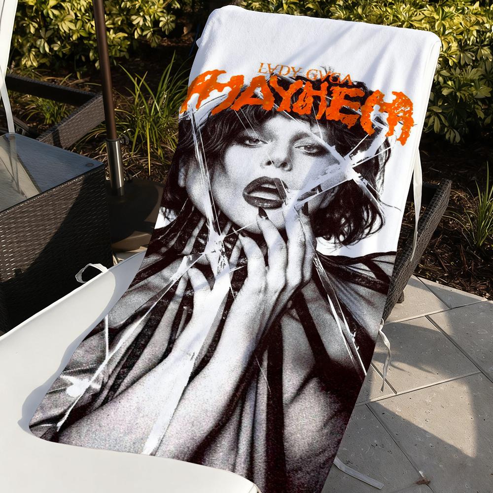 Dalangpa White Hot Singer L-Lady Gaga Mayhem Towel Quick Dry Soft Yoga Swimming Fitness Mountain Climbing Large Beach Towels