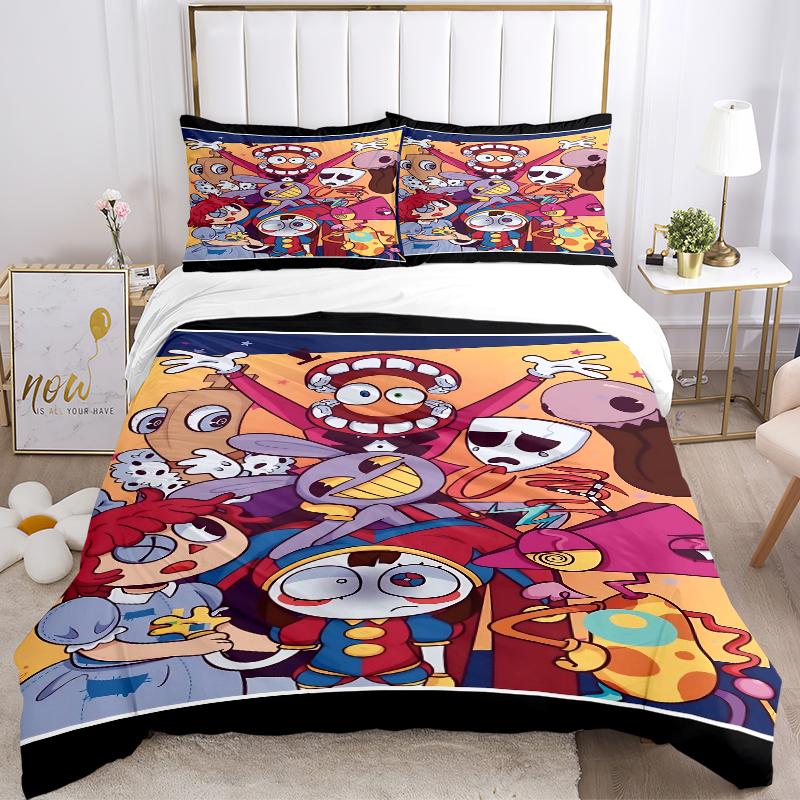 3Pcs Cartoon Characters Celebration Bedding Sets For All Sizes New 3D Printed Bed Cover Comforter Duvet Cover Pillowcase Bedroom Decoration