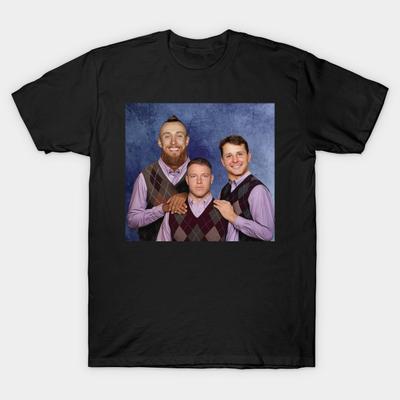 Men Black Print T-shirt Christian Mccaffrey George Kittle Brock Prudy Step Brothers Football, San Francisco Football No-Cut Transfer Paper Print Cotto