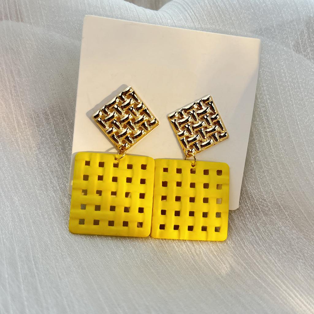 Fashionable Colorful Geometric Irregular Oval Earrings