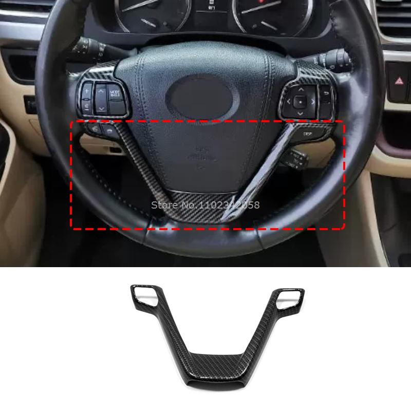 For Toyota Highlander 2015- Car Carbon Fiber Color Interior Decoration Cover window lift swtich gear shift panle Accessories