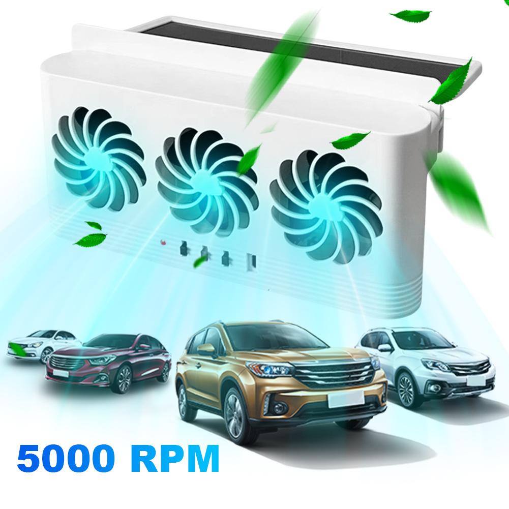 Solar Powered Car Exhaust Fan Eliminate Peculiar Smell Car Radiator Cooling Fan USB Powered Auto Ventilation Fan for All Cars