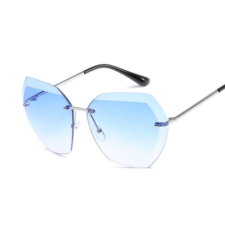 

Винтажные солнцезащитные очки для женщин и мужчин, брендовые, безободковые, прямоугольные, солнцезащитные очки, женские, ретро, металлическая оправа, прозрачные линзы, розовые оттенки