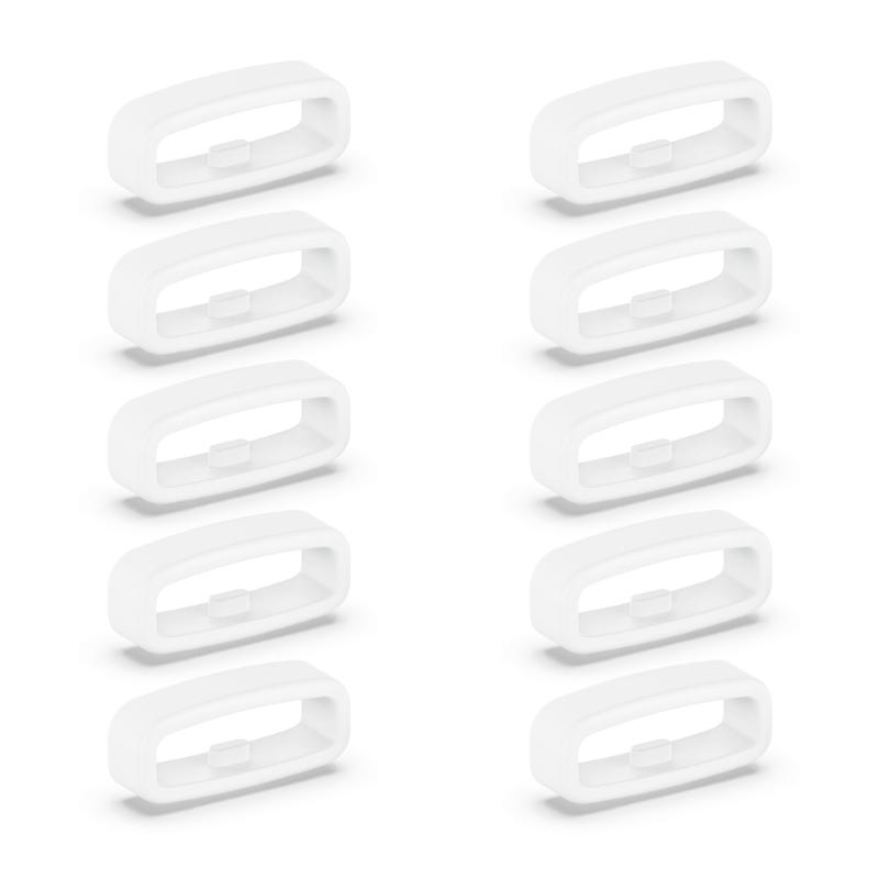 10pcs Watch Strap Retainer Wristwatch Band Holder Silicone Fastener Ring Keeper Replacement 18mm / 20mm / 22mm Belt-Loop белый