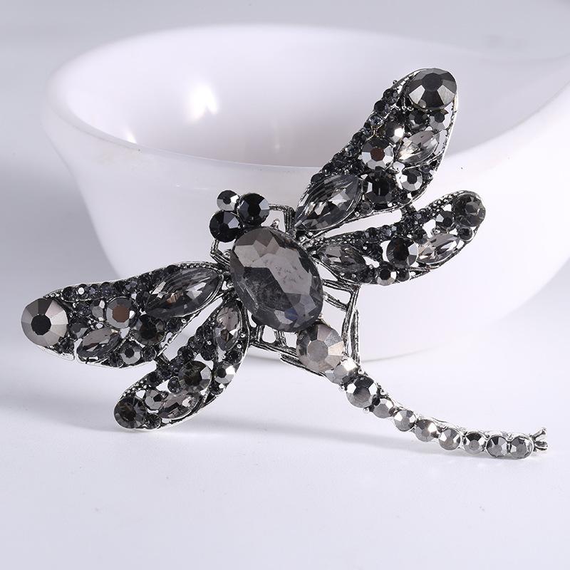 SKEDS High-end Women Men Fashion Crystal Dragonfly Boutique Badges Brooch Luxury Heavy Industry Rhinestone Pin Buckles For Lady