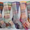 Colorful Striped 100% Merino Wool Knee-High Socks for Men & Women - Warm Autumn/Winter Wear