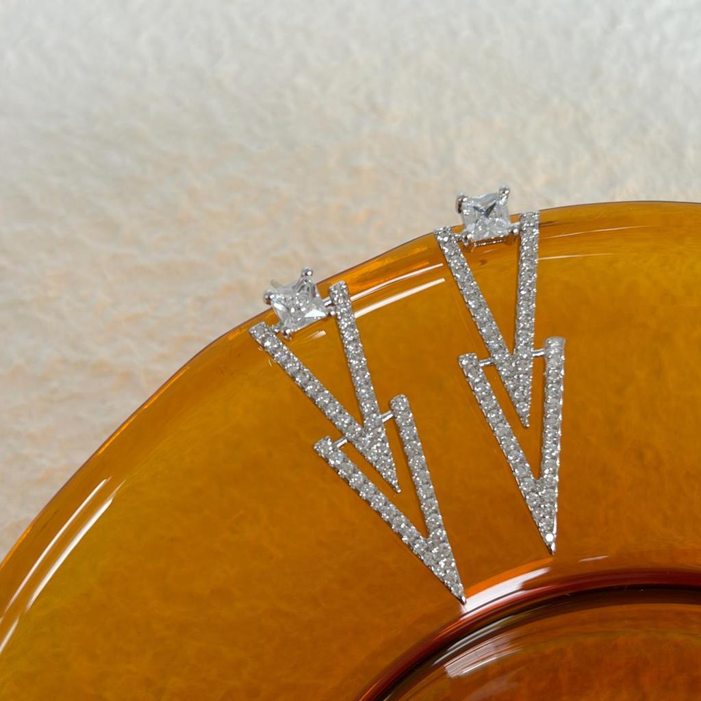 2025 High-End S925 Silver Stud Earrings with Zircon Inlay - Luxurious Versatile Design