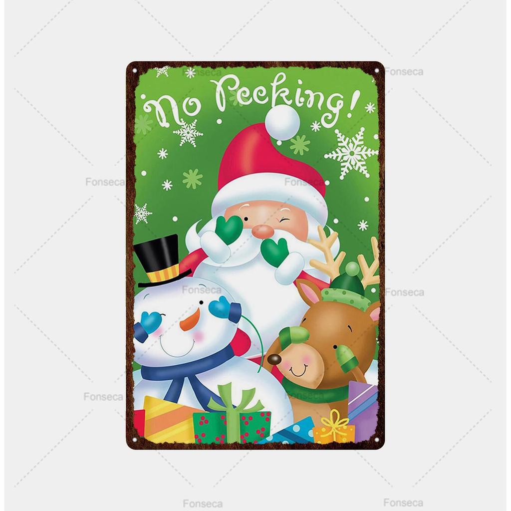 Santa Claus Snow View Metal Sign Vintage Tin Sign Metal Vintage Bar Vintage Wall Decoration Bar Club Metal Poster