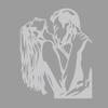Romantic Kiss Silhouette, Kiss At Midnight, Imported PVC Work, Depicting a Couple Kissing, Suitable for Valentine's Day Decals