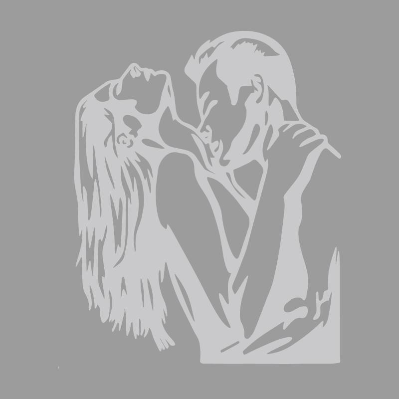 Romantic Kiss Silhouette, Kiss At Midnight, Imported PVC Work, Depicting a Couple Kissing, Suitable for Valentine's Day Decals