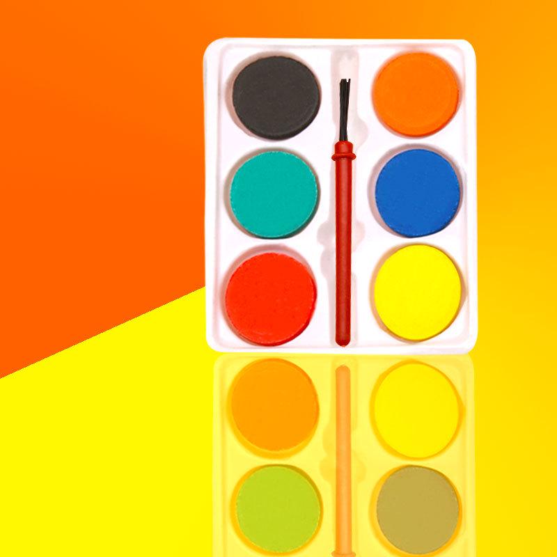 Children's 6-Color Solid Watercolor Gouache Set