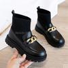 Children Socks Leather Boots Platform Slip On Girls Princess Non-slip Thick Bottom Kids Shoes