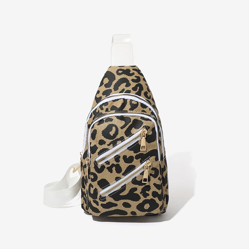 Trendy omn Bgs fashion casual travel messenger personalized double zipper leopard print chest bag
