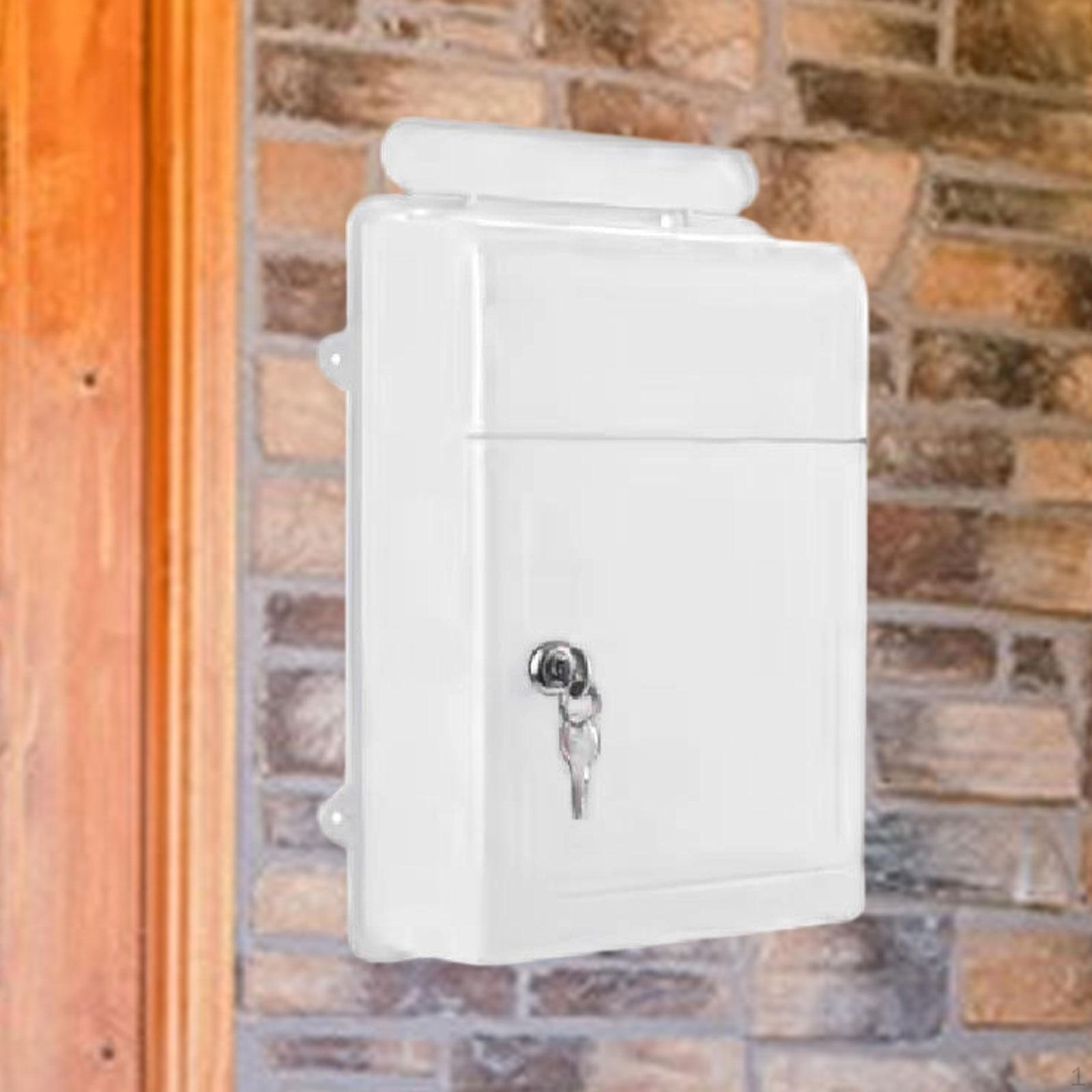 

Уличный настенный почтовый ящик с замком и ключом для писем, газет белый