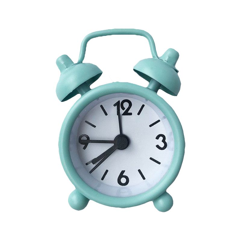 

Мини Часы Будильник Электронные Круглые Цифровые Настольные Кварцевые Двойной Звонок LightGreen