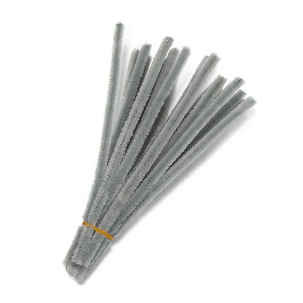 100Pcs 30cm Colorful Chenille Stem Twisted Rod Wool Root Fluffy Bar Iron Wire for DIY Handcraft Twisting Decor Jewelry Supplies