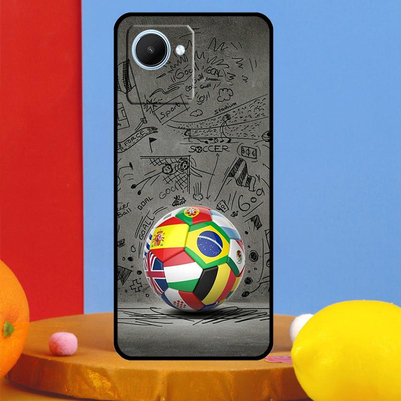 Football Soccer Ball For Realme 12 9 10 11 Pro Plus C67 C55 C53 C51 C35 C33 C30 C25s C21Y C31 GT5 GT Neo 6 Case