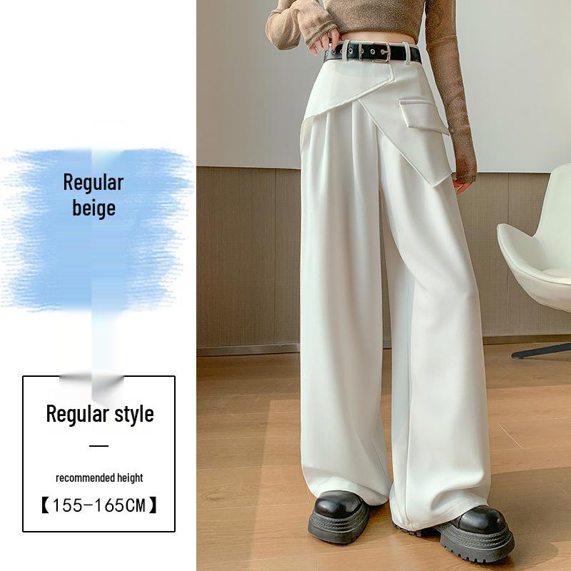 

Women s 2026 Spring High-Waisted Ruffle Suit Wide-Leg Pants - Slimming, Casual, Floor-Length 2XL