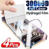 Película De Hidrogel De Cobertura Completa, 4 Unidades, Para Iphone 16 17 Pro Max 16e, Protetor De Tela Para Iphone 15 14 11 Pro Max Plus