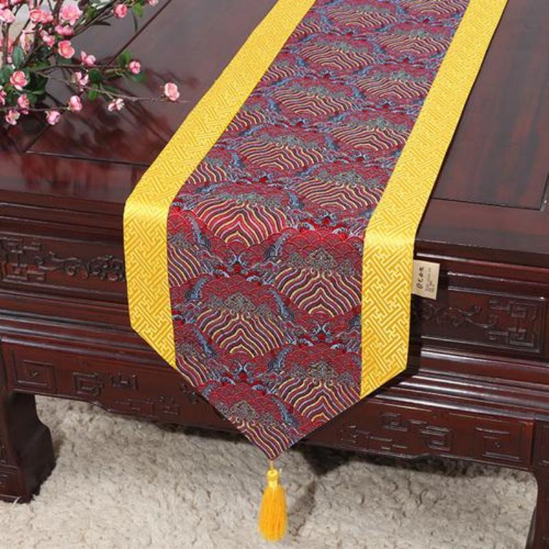 Steagul de masă de țesut din brocart chinezesc Moda simplu Steagul de masă rurală Tesatura de masă de ceai Tesatura de masă pentru masă