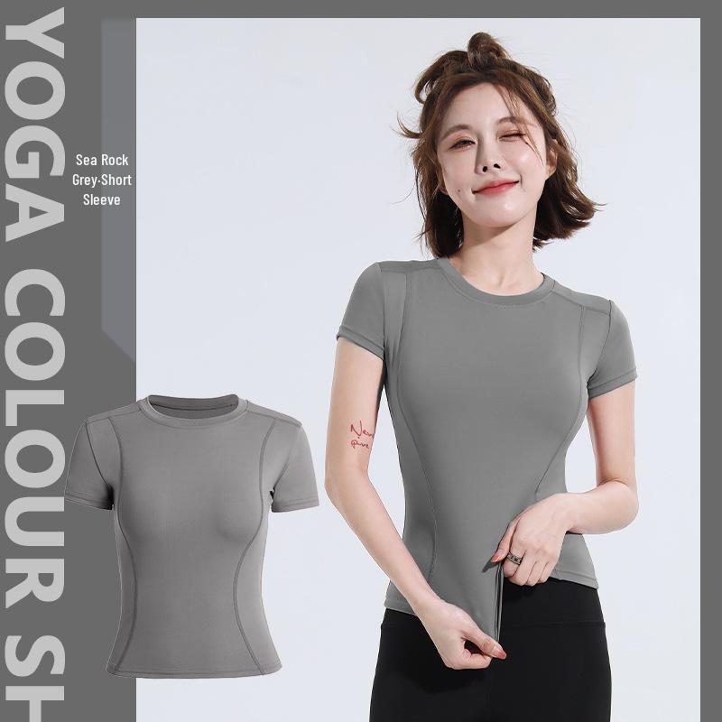 2026 Quick-Dry Spring Yoga Cropped T-Shirt: Short Sleeve Fitness Top for Badminton, Tennis, and Running