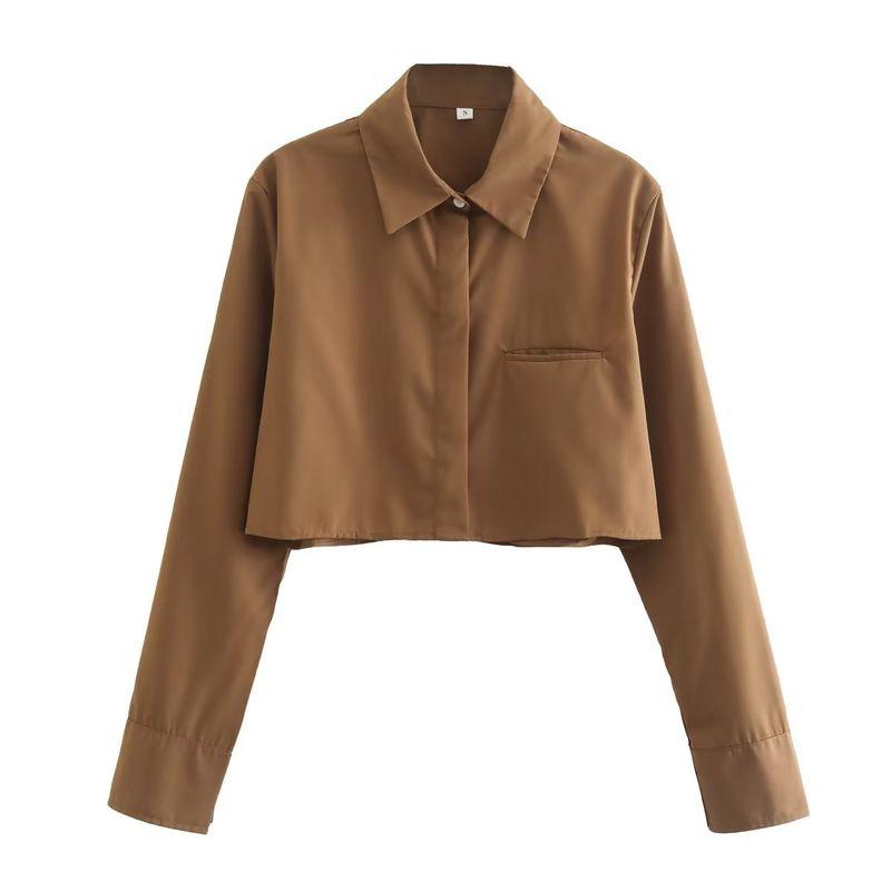 Kaslead Fashion Wind Short Lapels Long Sleeves Poplin