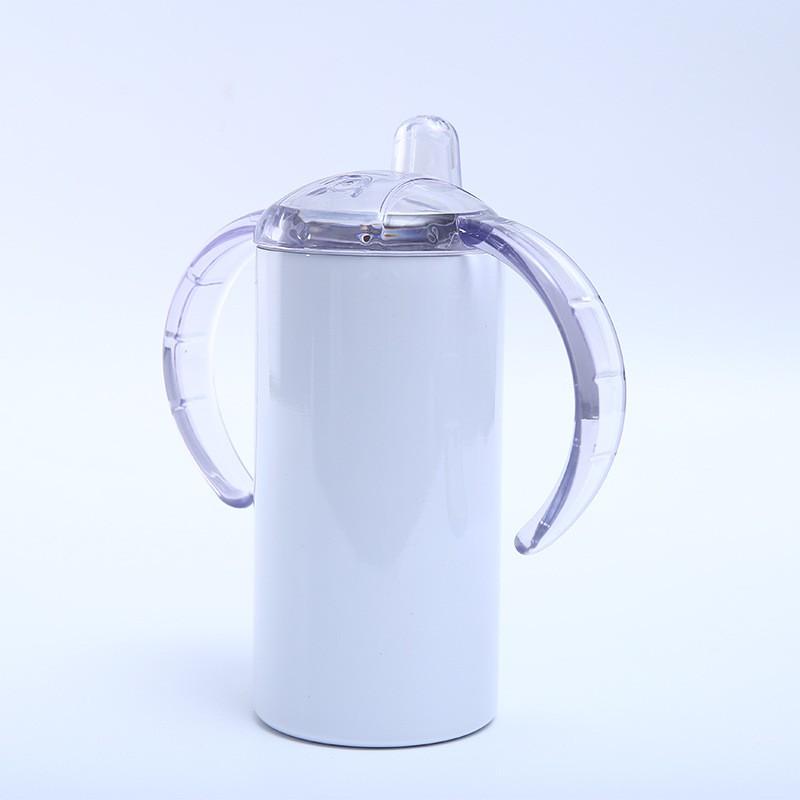 350ml Double-Wall Vacuum Insulated Stainless Steel Kids Sippy Cup With Heat Transfer Coating White Finish