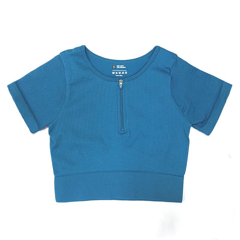 Ribbed Seamless Knitted Tracksuit: Crop Top & High Waist Butt Lift Yoga Pants, Long/Short Sleeve Options