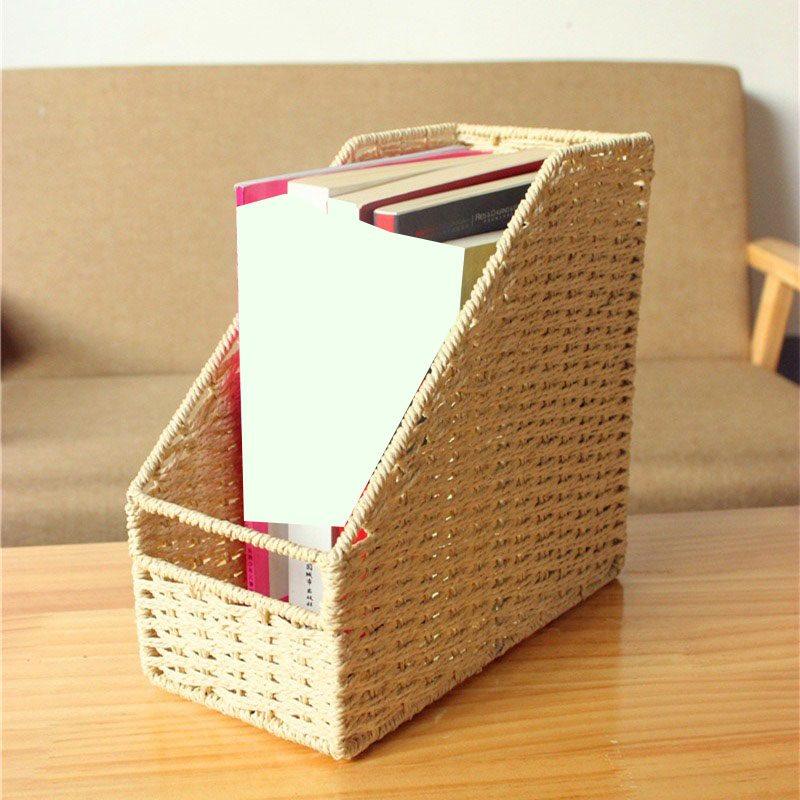 

1pcs Environmental student bookshelf storage basket desktop shelf folder storage box book stand document rack office