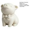 huaqianguhh 3D Printed Cute Bow Tie Pig Figurine, Matte Cream White, Minimalist Animal Decor Statue, Compact Ornament for Desk Bookcase Car Interior,