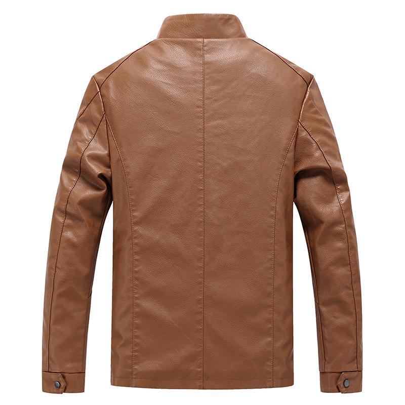 Spring and Autumn New Men's Leather Jacket Men's Slim-fit Locomotive Men's Leather Jacket