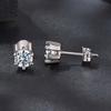WOSTU Moissanite Wedding Stud Earrings For Women 925 Sterling Silver Sparkly Round Diamond Cut Ear Studs Pendients 0.2-2CT