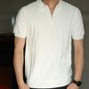 Leisure Men's Knit Short Sleeve Polo Shirts Vintage Solid Color Slim Fit Knitting Tops for Mens Summer Fashionable Pullover Polo