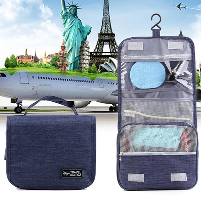 Trousse de maquillage et de toilette cationique imperméable pour les voyages - Trousse de rangement unisexe en tissu Oxford