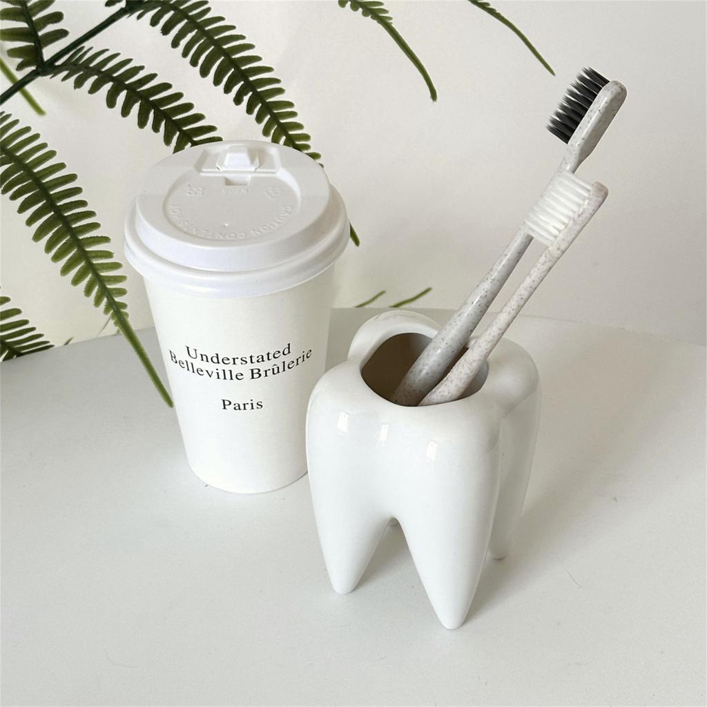 Unique Dental Tooth Pen Pencil Pot Fashion Tooth Shape Pencil Pot Desk Organizer Ceramic Pen Holder Stationery Storage