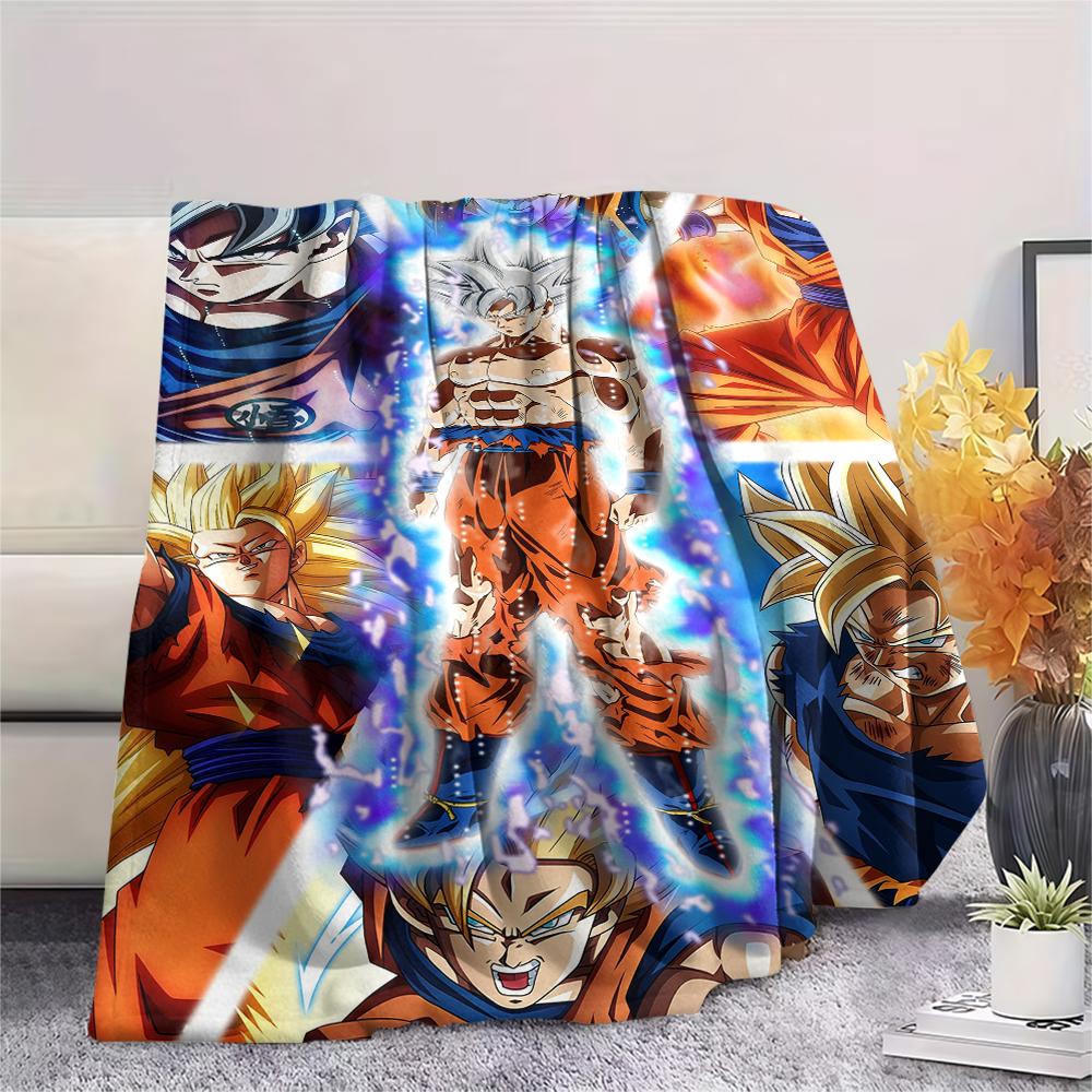 Goku Dragon Ball pattern Flannel Blanket, High quality Comfortable for All Seasons, Home Decor, Warmth and Comfort, Perfect for Gifts.
