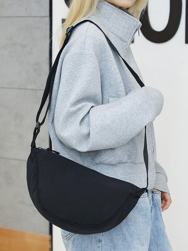 Women's Lightweight Nylon Dumpling Crossbody Bag - Trendy Japanese Style Shoulder Bag