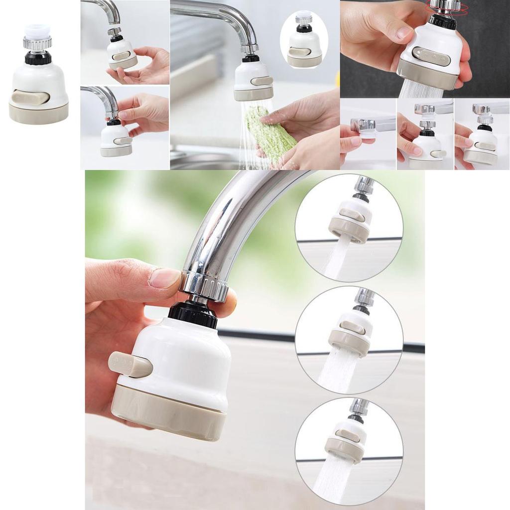 Stainless Steel 360 Rotating Faucet Head With Three Adjustable Modes For Water Saving