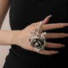 Vintage Rose Ring 3D Oversized Ring Elegant Double-Finger Ring  for Women