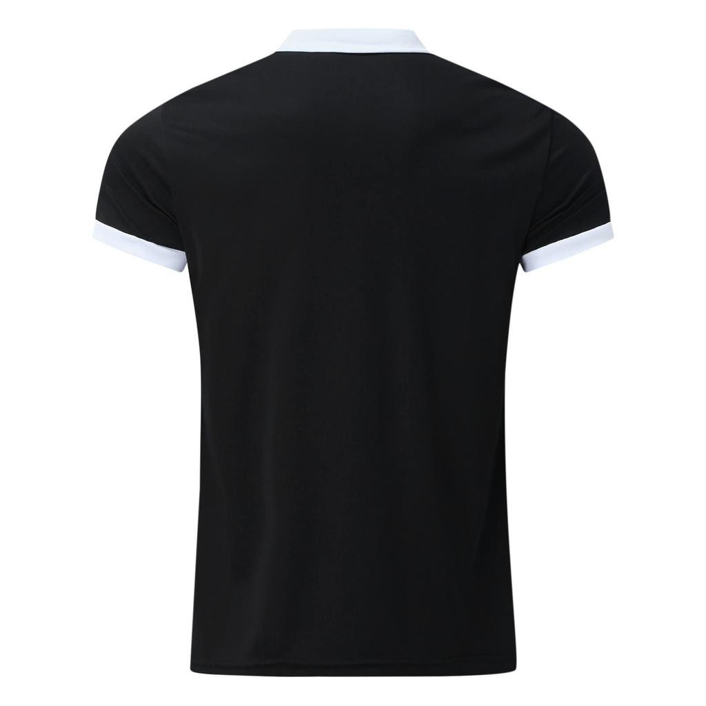 Men's Short Sleeved Casual Sports Shirt With 1/4 Zipper And Pocket