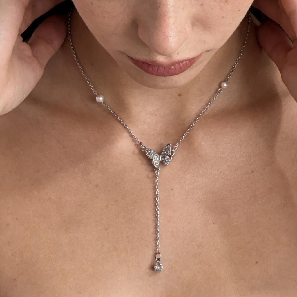 Y2K New Pearl Heart OT Necklace for Women Girl Choker Fashion Zircon Pendant Trendy Chain Anti-allergy Pendant 2026 Best Gift