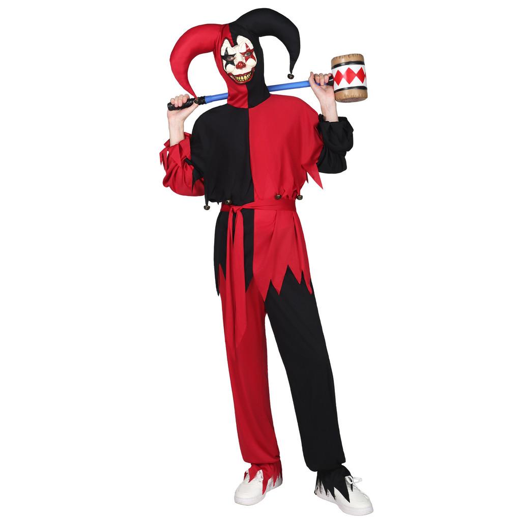Set Costume Clown Horror di Halloween in Tessuto Poliestere per Cosplay e Feste a Tema
