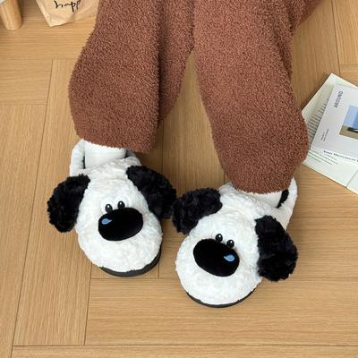 Cute Big-nosed Dog Cotton Slippers Cartoon Wear Non-slip Warm Fluffy Slippers